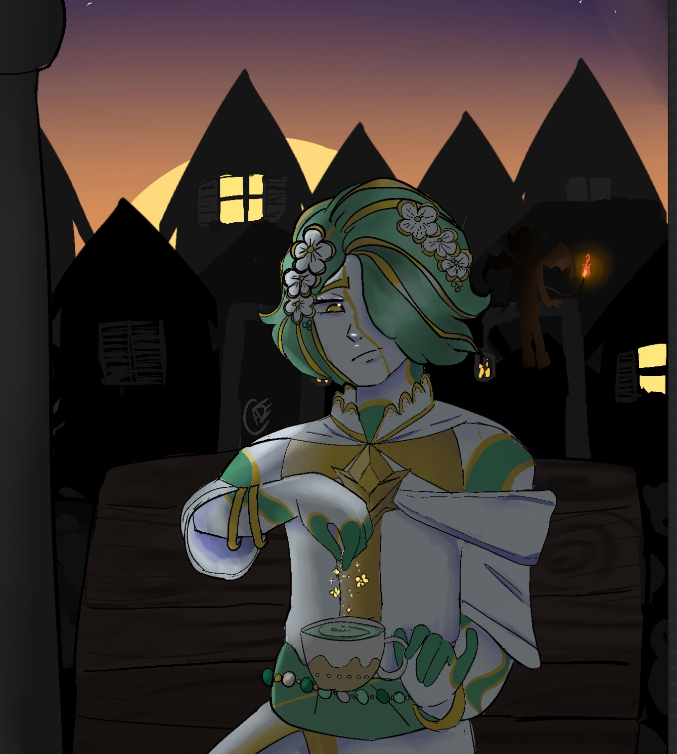 Half-body illustration of Quinn